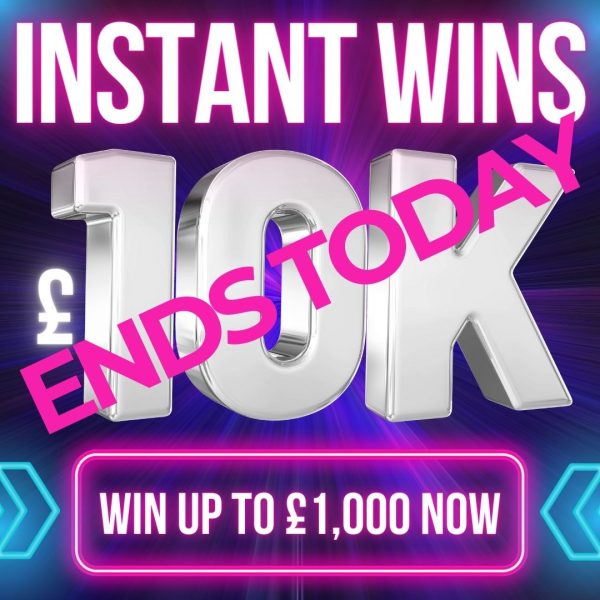 MEGA INSTANT WIN! 350+ PRIZES WORTH OVER £10,000