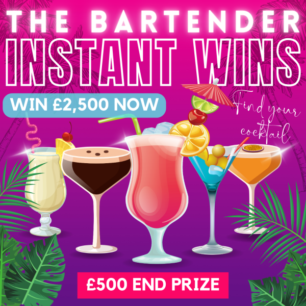 The Bartender - Find a cocktail and win big! £25k pot + £500 end prize!