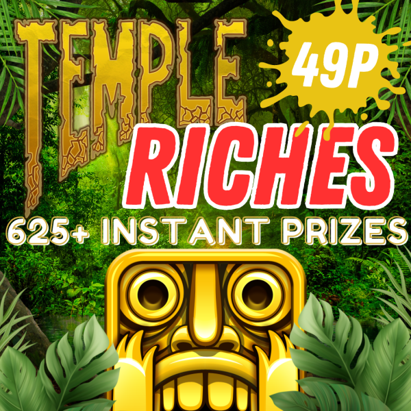 TEMPLE RICHES - 49P INSTANT WINS! £15K PRIZE POT + £100 END PRIZE!