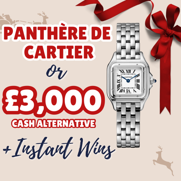 99p Panthère De Cartier Watch - £3k cash alt + £12,500 instant wins!